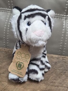 Aurora Eco Nation White Tiger Plush Stuffed Animal ~  Bin 1J